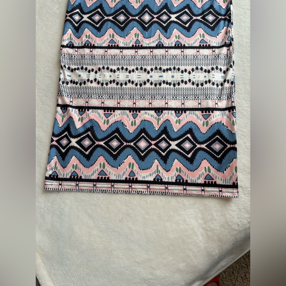 SHEIN Blue and Pink Sheath Midi Dress - Size Small - Picture 9 of 10